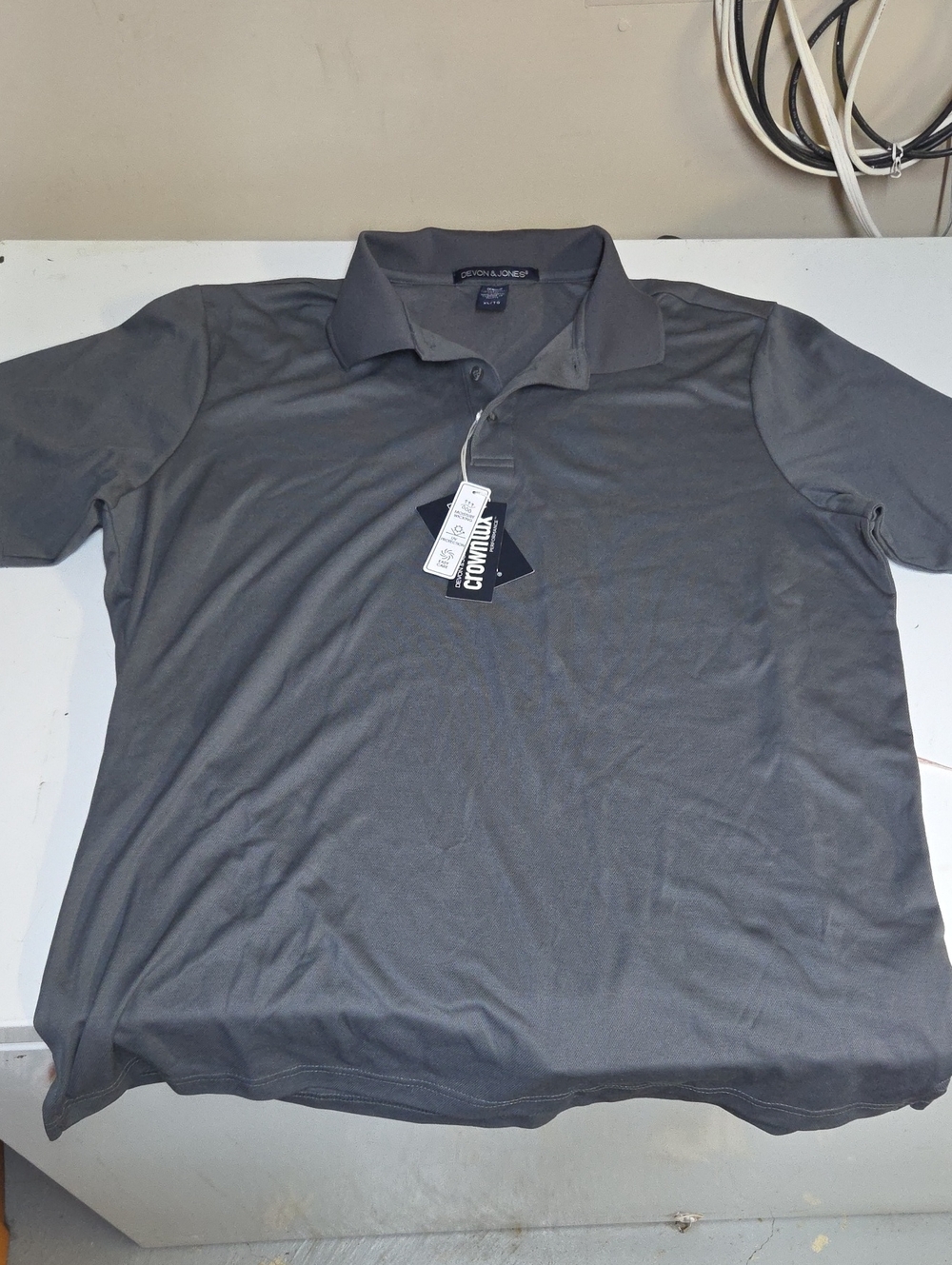 Devon & Jones Men's Gray Polo Golf Shirt XL NWT